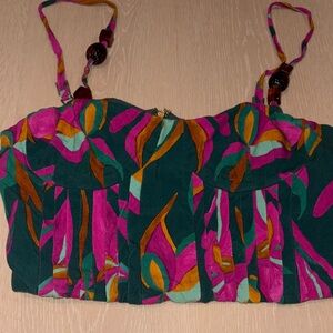 PATBOColorful Patterned Crop Top